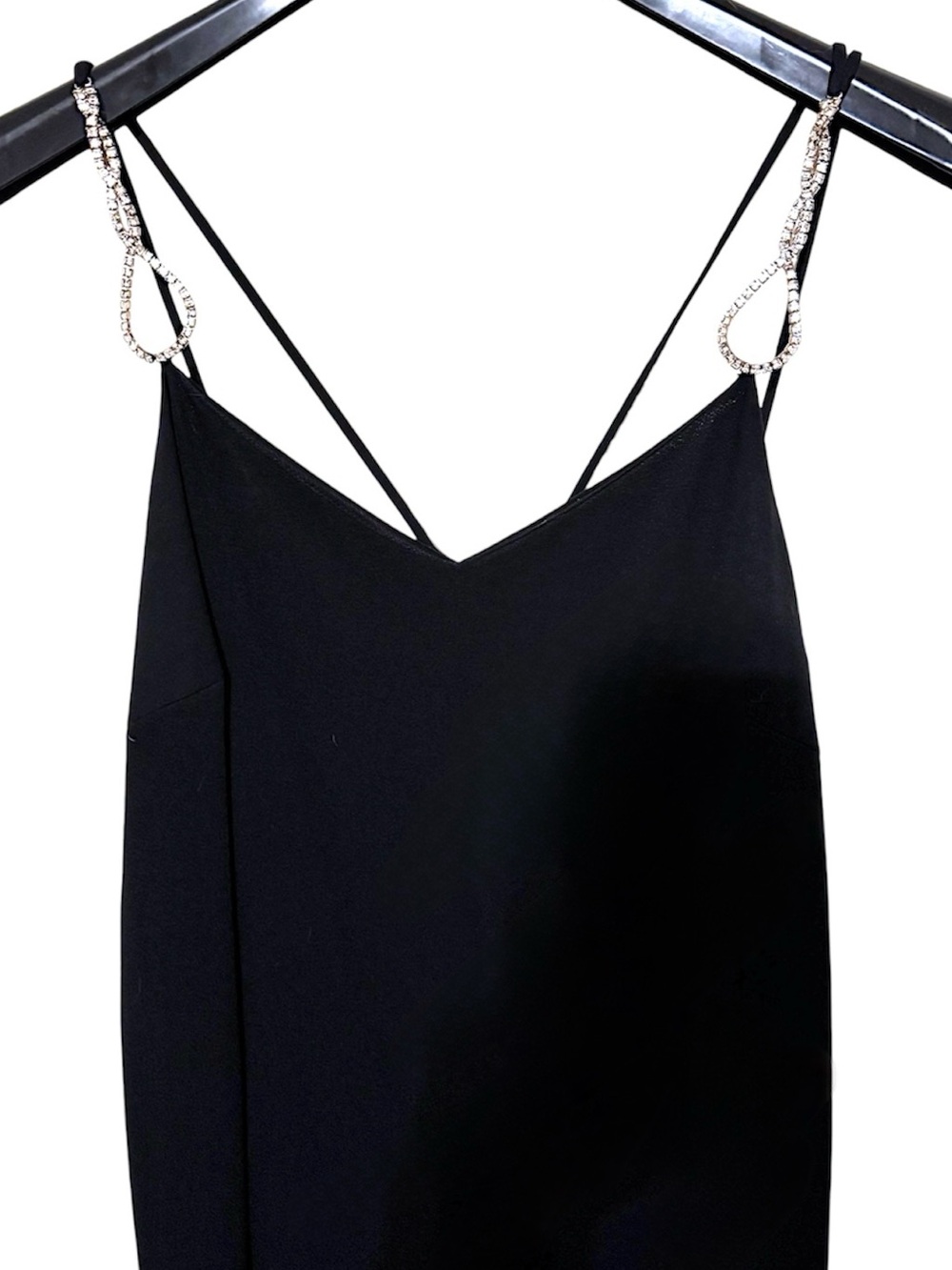Marina Rinaldi Elegante Black Crystal Infinity Strap Evening Gown Sz 14 $1295